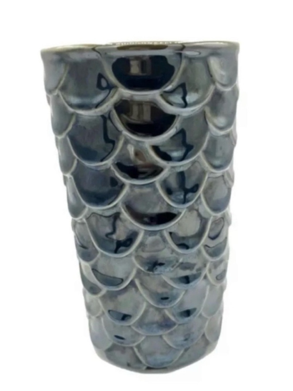 Starbucks Dark Blue Black Embossed Siren Mermaid Scales Travel Tumbler